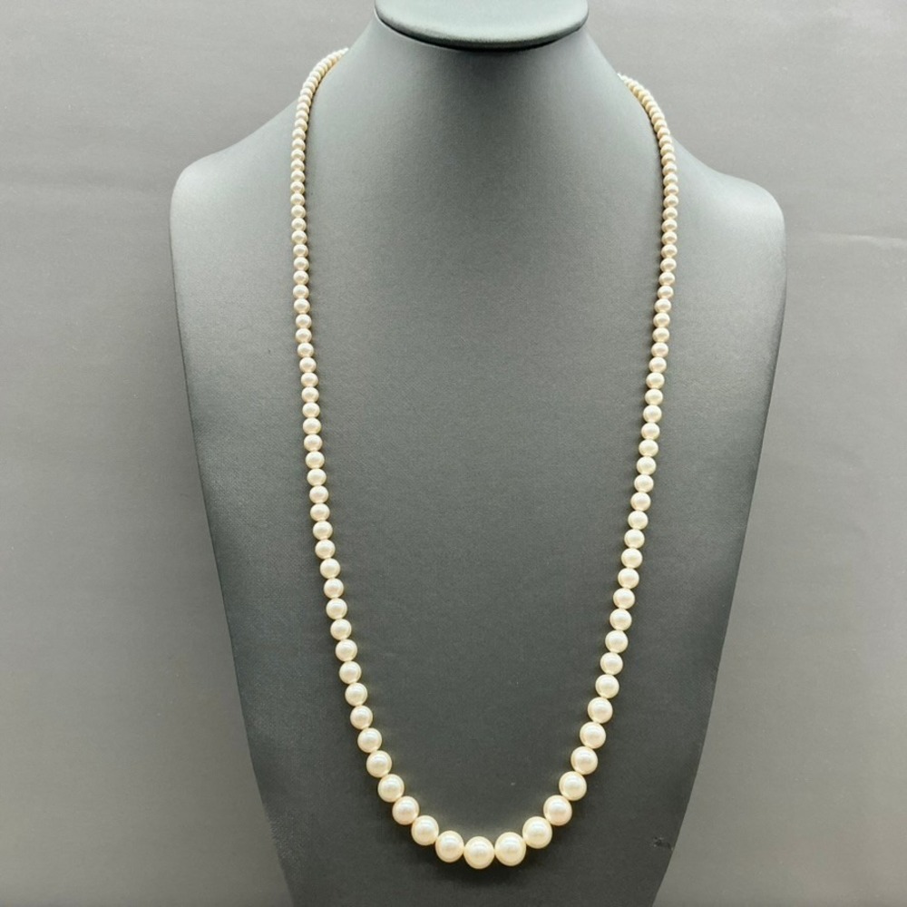 Marvella Necklace Cream Vintage Faux Pearl Strand Graduated Gold Tone Clasp